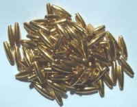 100 19x6mm Acrylic Metallic Gold Spaghetti